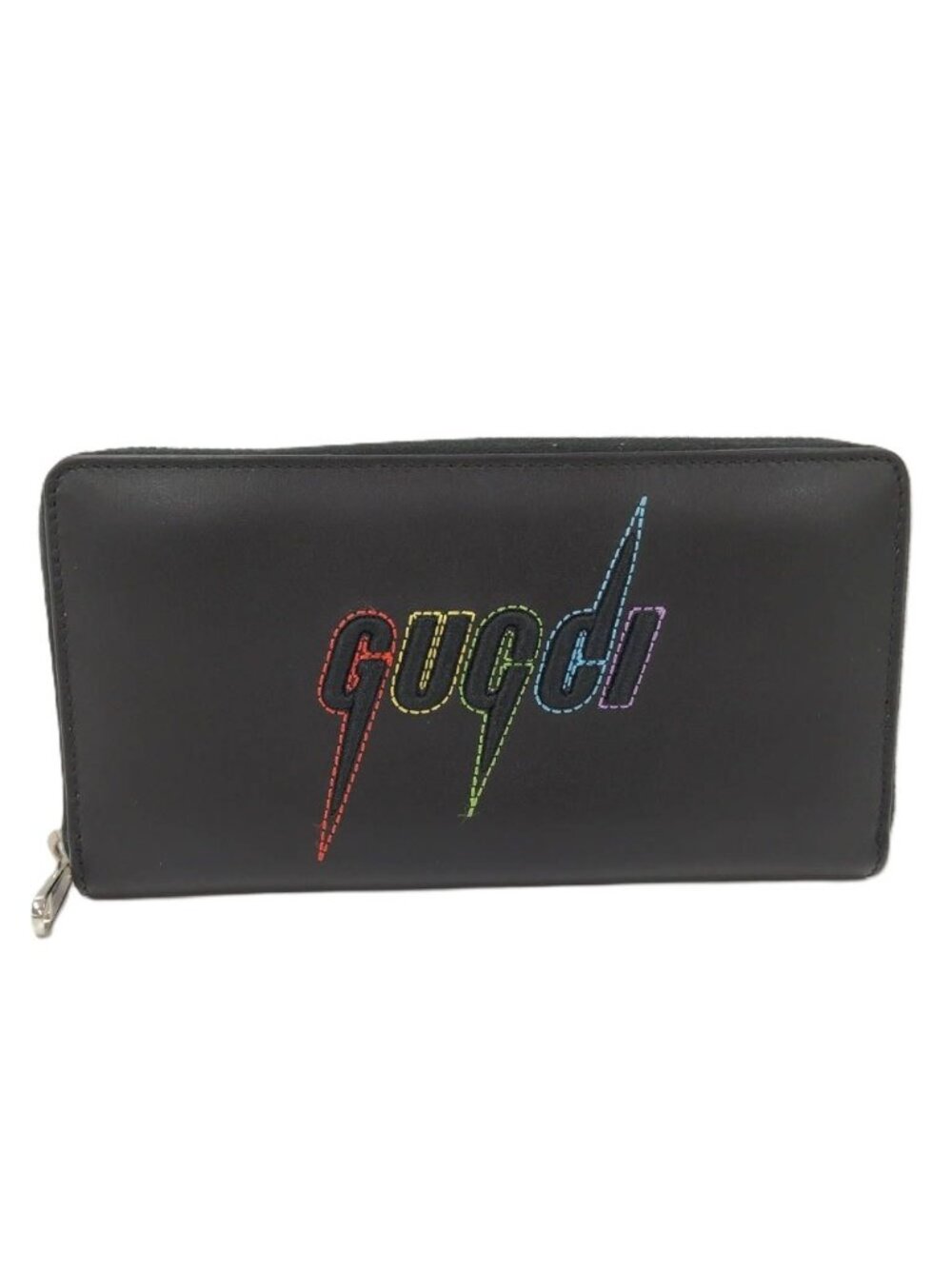 Gucci Blade Embroidery Zip Around Wallet